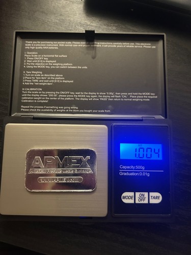 Apmex 1oz solid - 1oz, bar.999