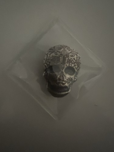 Skull shaped silver bullion - silver,