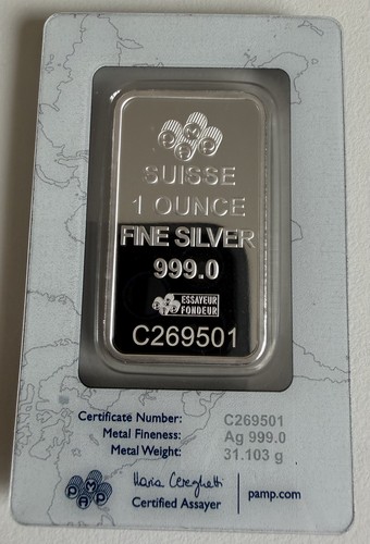 1oz 999 fine - silver, bar