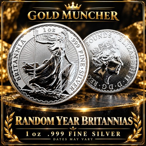 10x silver britannias random - britannias, (random